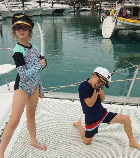 Catamaran capers with the kids